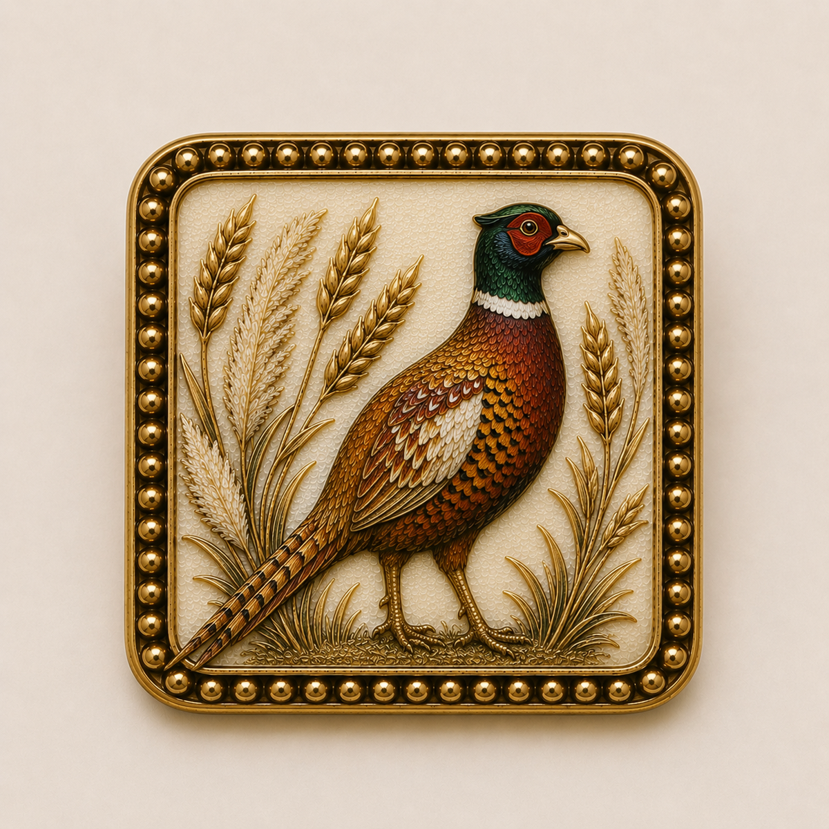 Pheasant Brooch | Gold British Countryside Bird Brooch