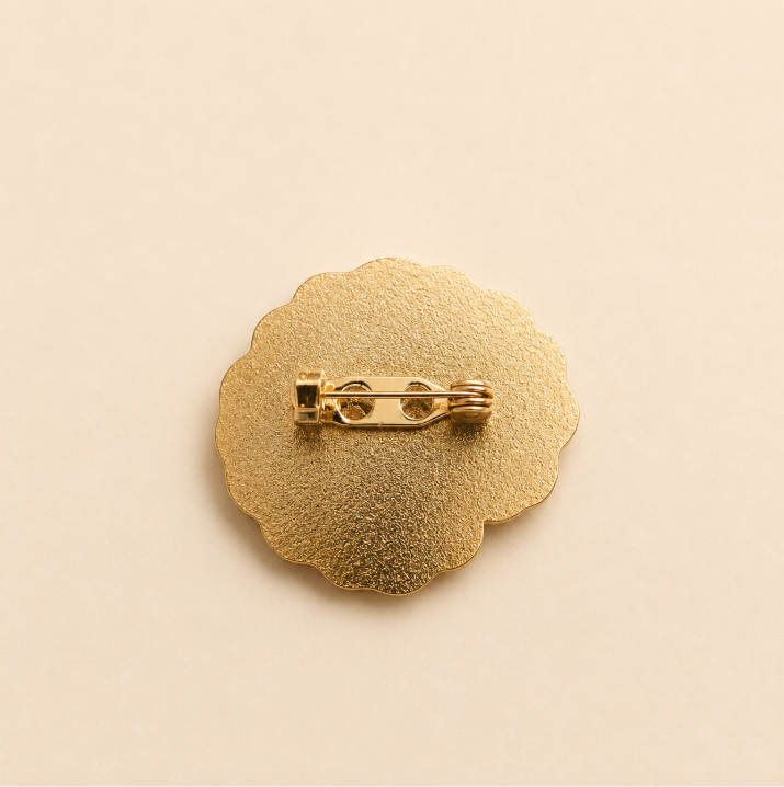 Red Poppy Brooch | Gold Enamel Floral Brooch